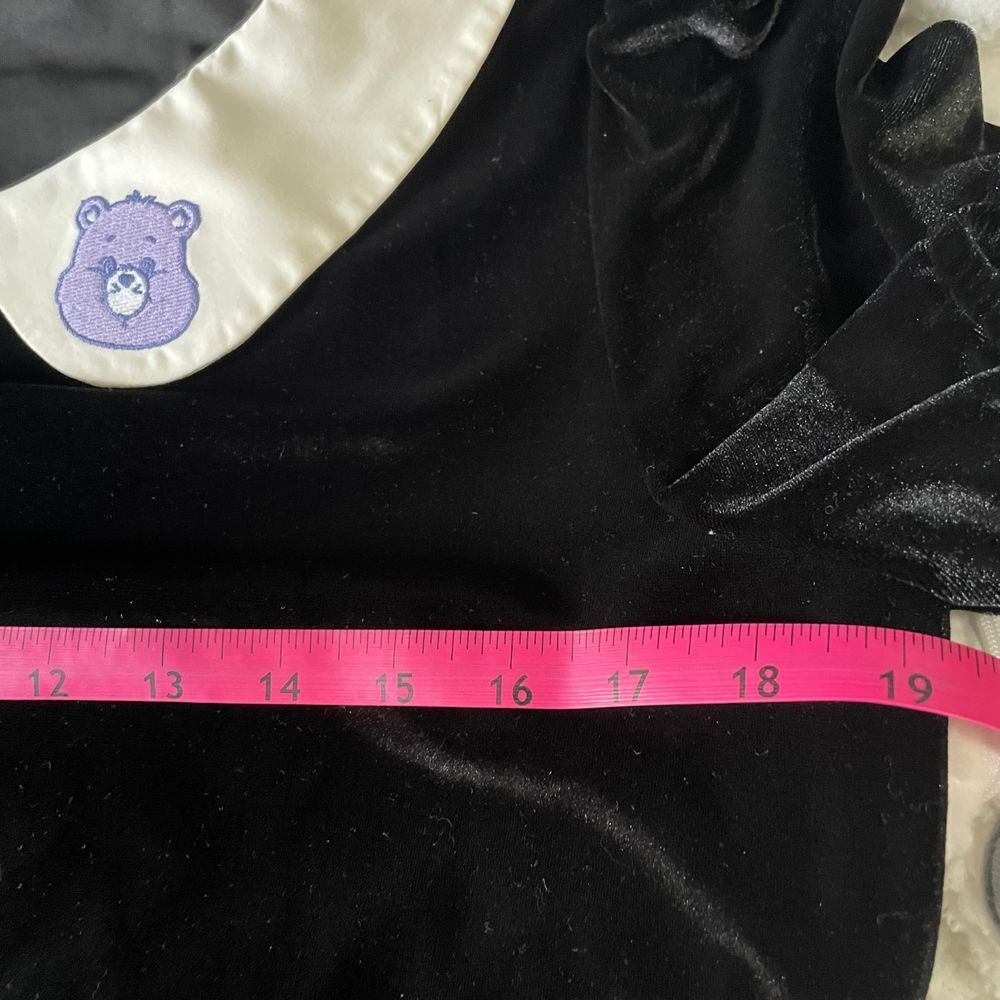 Dolls Kill X CARE BEARS XL Love You Forever Black Velvet Babydoll Dress - Picture 11 of 14